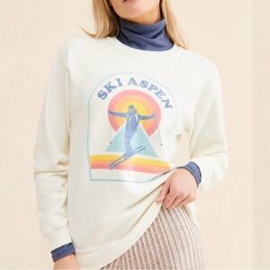 Free People x Original Retrobrand Ski Aspen Cotton Outdoor Slouchy Pullover S